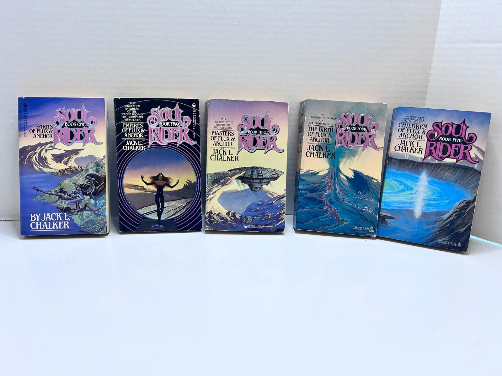 Jack L Chalker ~ Soul Rider Series Complete Set Books 1 – 5 Flux & Anchor 1st Ed