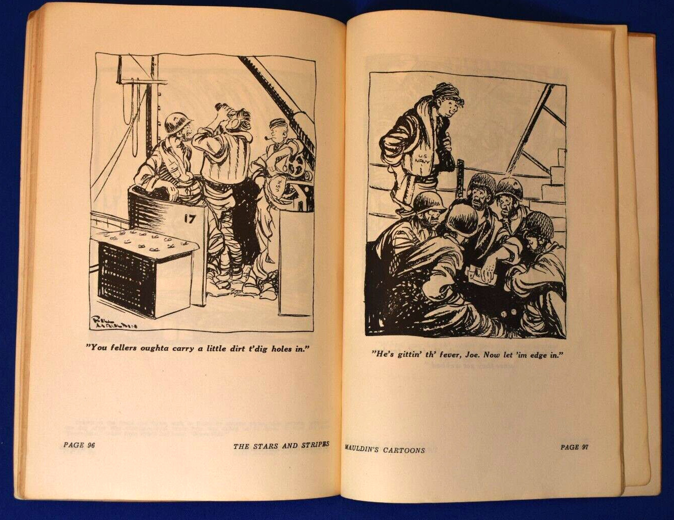 THIS DAMN TREE LEAKS, WAR CARTOONS, by Sgt. Bill Mauldin. Italy, 1945 pic. wraps