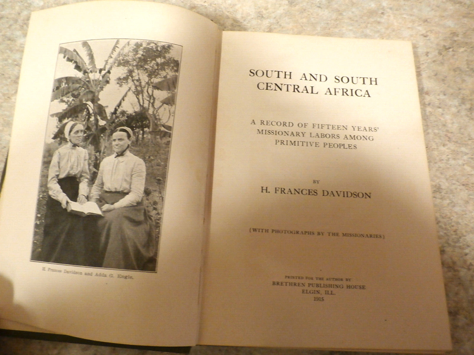 1915 BOOK-SOUTH AND SOUTH CENTRAL AFRICA BY DAVIDSON–SIGNED AUTHOR/INSCRIPTION