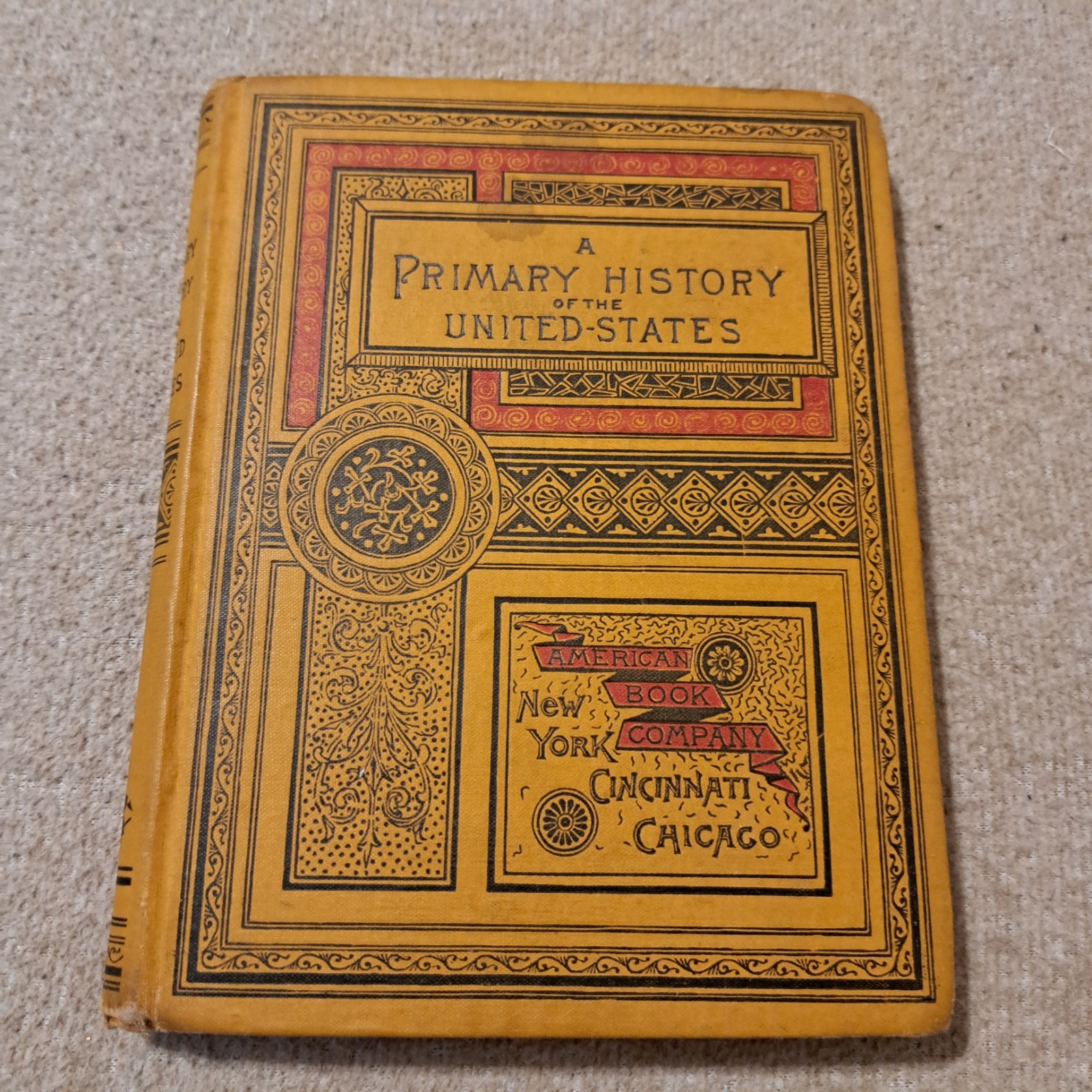 Vintage 1885 Book A PRIMARY HISTORY of the UNITED STATES A. S. BARNES & CO.