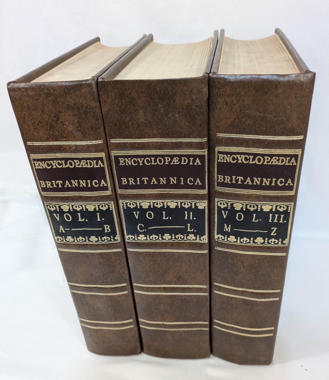 1771 Encyclopedia Britannica 3 Vol Set Gorgeous Facsimile Perfect For Collectors