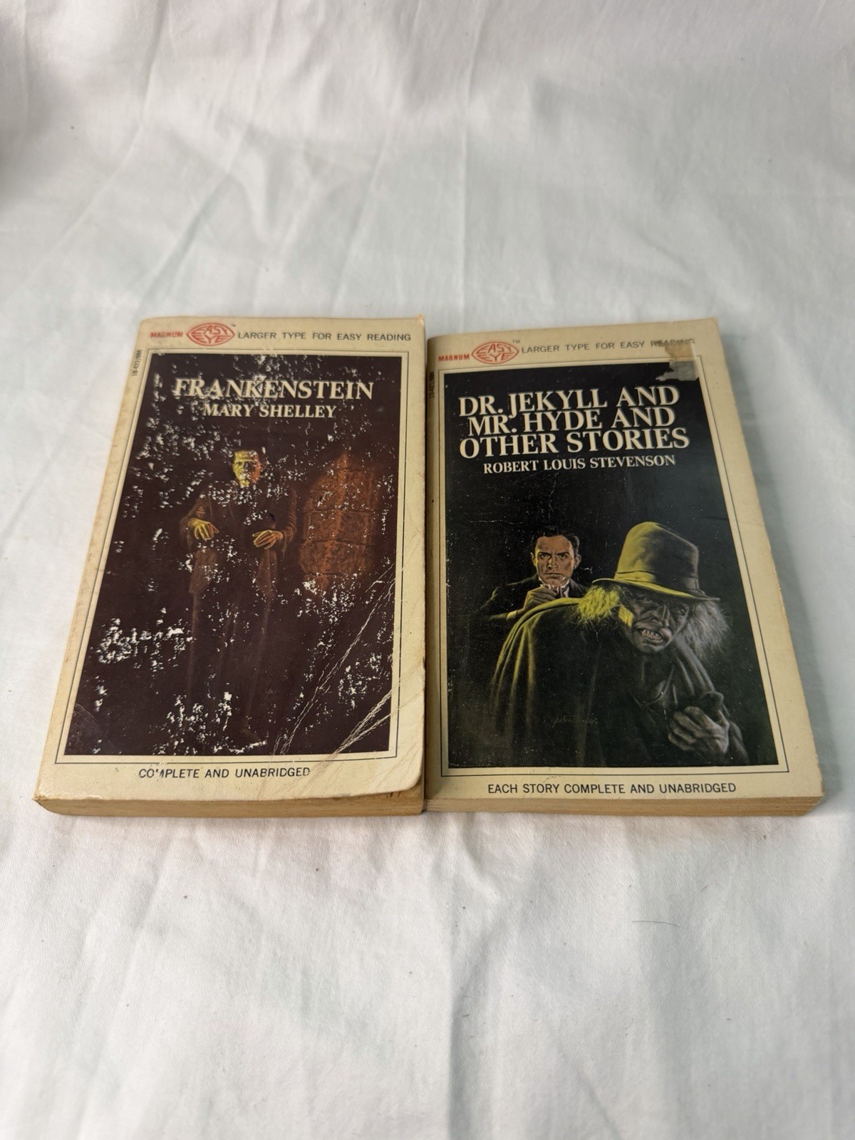 Vintage Horror Paperback Lot Frankenstein Dr Jekyll Mr Hyde 1968 Easy Eye