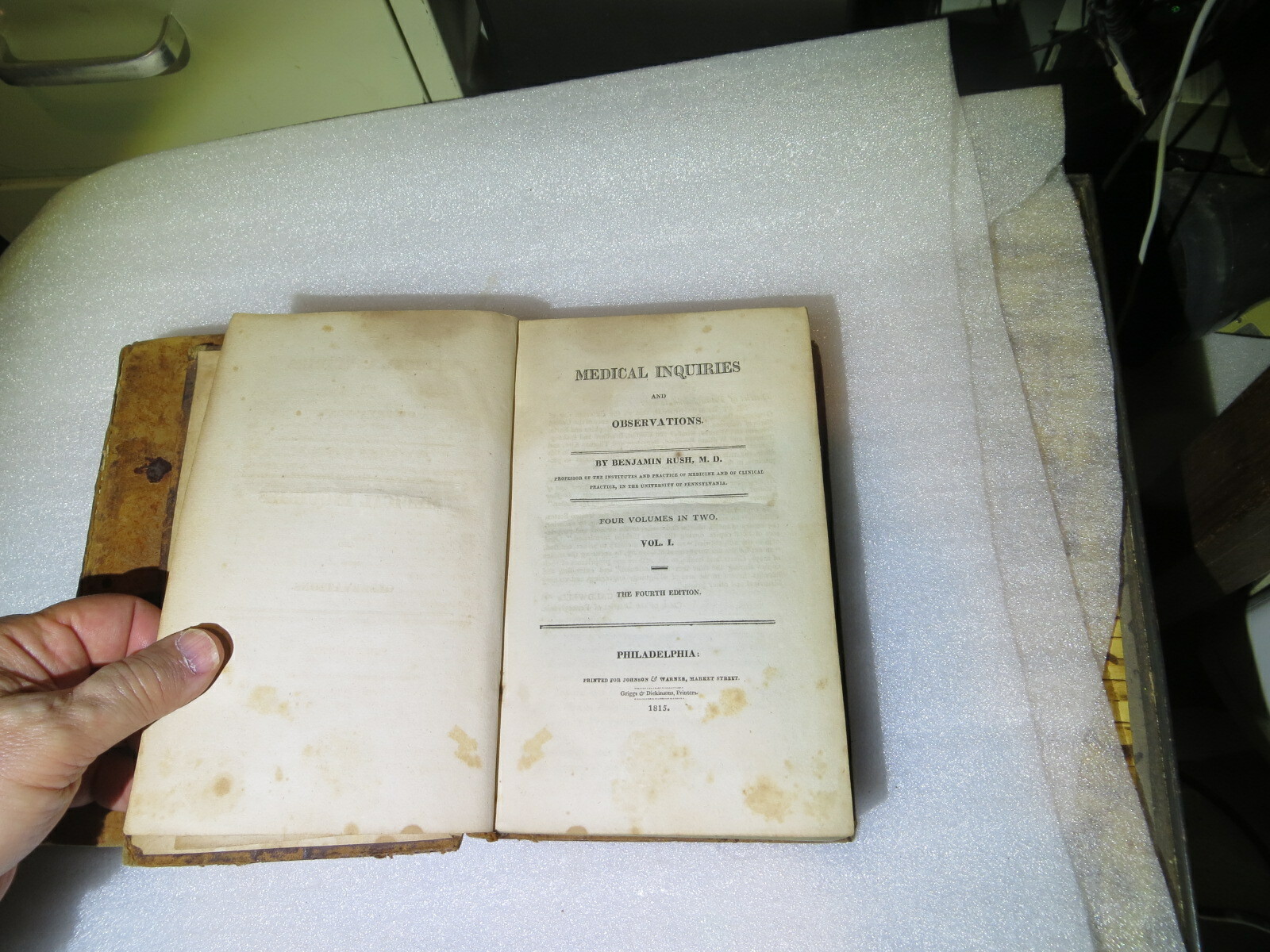 MEDICAL INQUIRIES AND OBSERVATIONS 4 vols in 2 By Benjamin Rush M.D. 1815