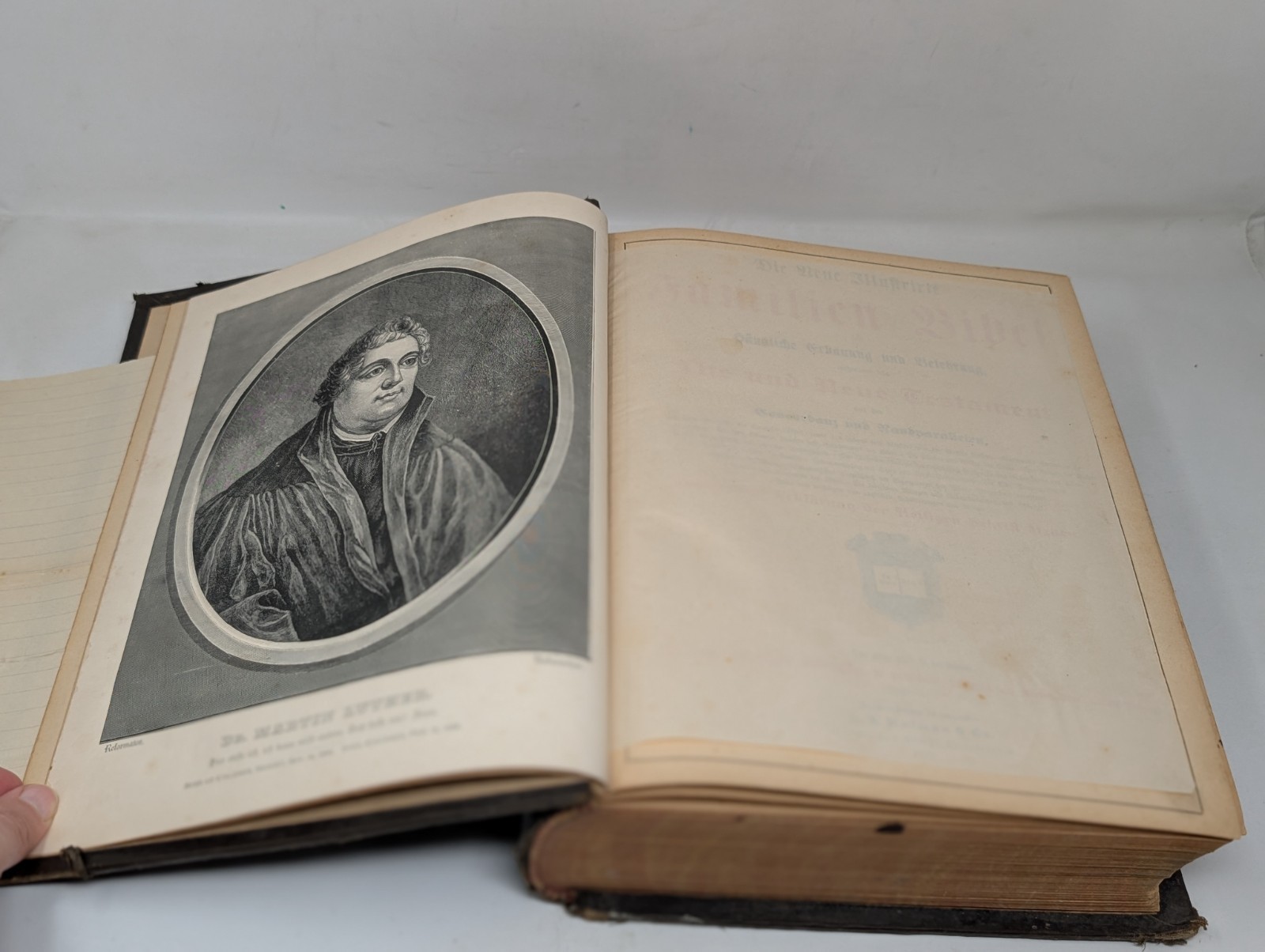 Antique German Holy Bible 1891 A. J. Holman’s Co. Philadelphia Illustrated VTG