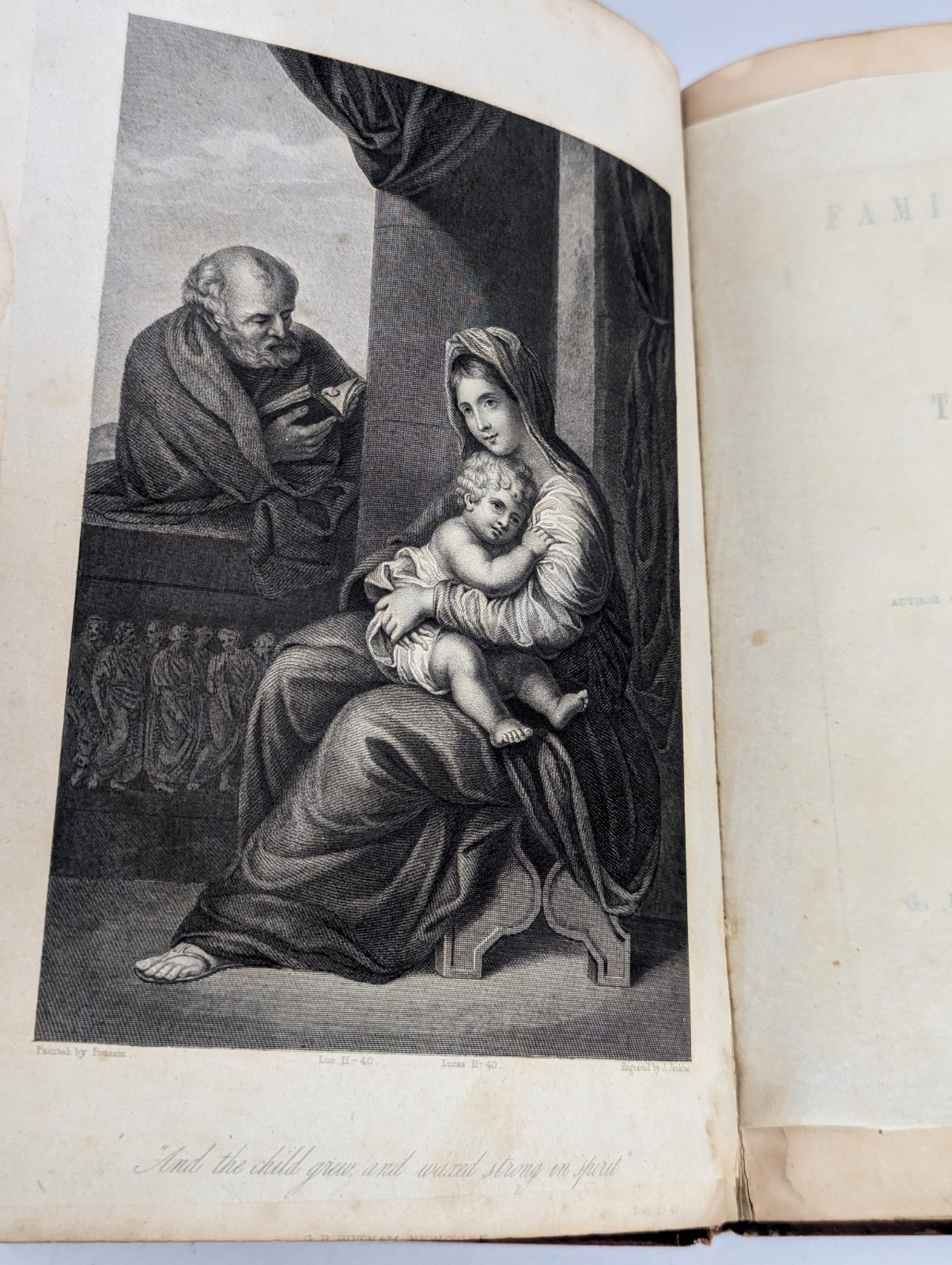 Antique 1849 Putnam The Scripture Gift-Book Illus Family Pictures From The Bible