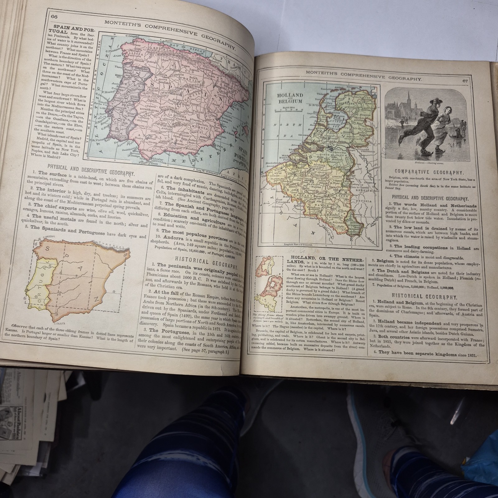 1872 Monteith’s Comprehensive Geography New England Edition Atlas Color Maps C03