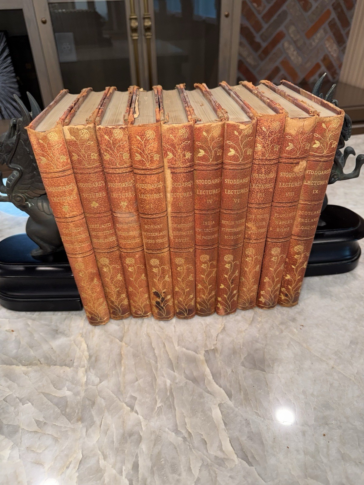 Antique 1908 John L. Stoddard’s Lecture Complete 10 Volume Set Travel World Hist