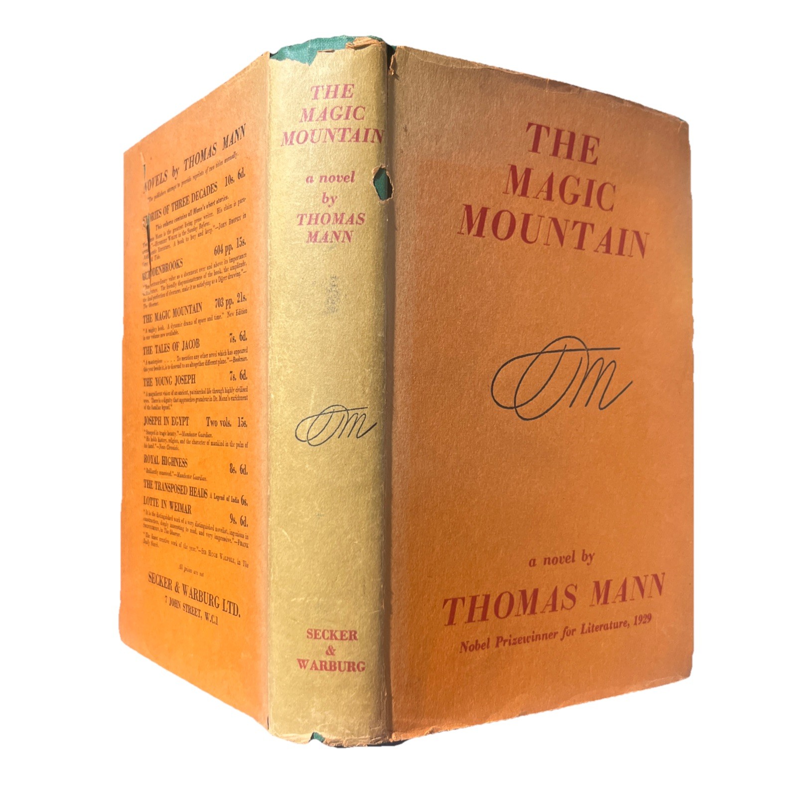 The Magic Mountain by Thomas Mann 1946 Secker & Warburg UK EDITION HC DJ Vtg 40s