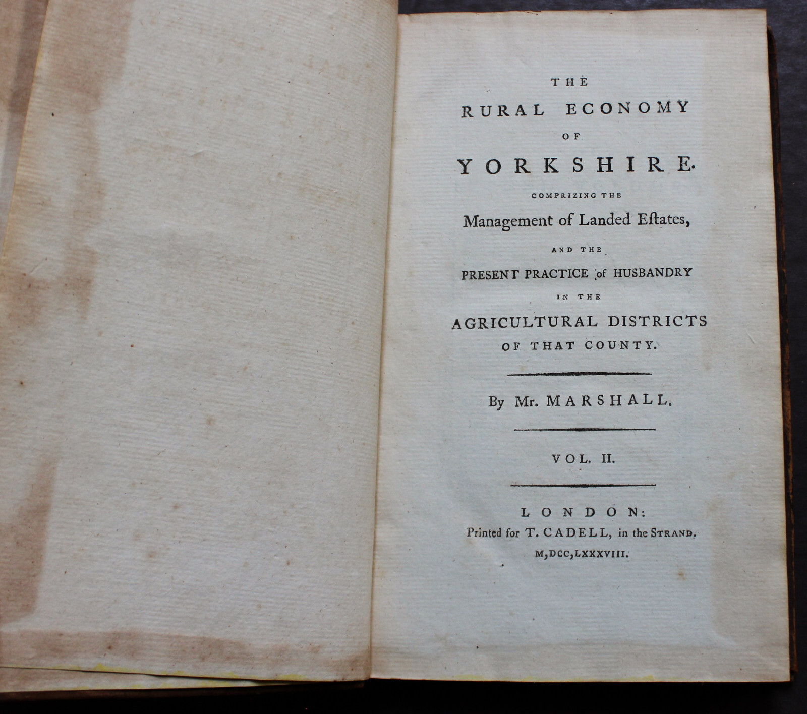 Rare Antique Old Book Set Rural Economy of Yorkshire 1788 1st Edition + Maps