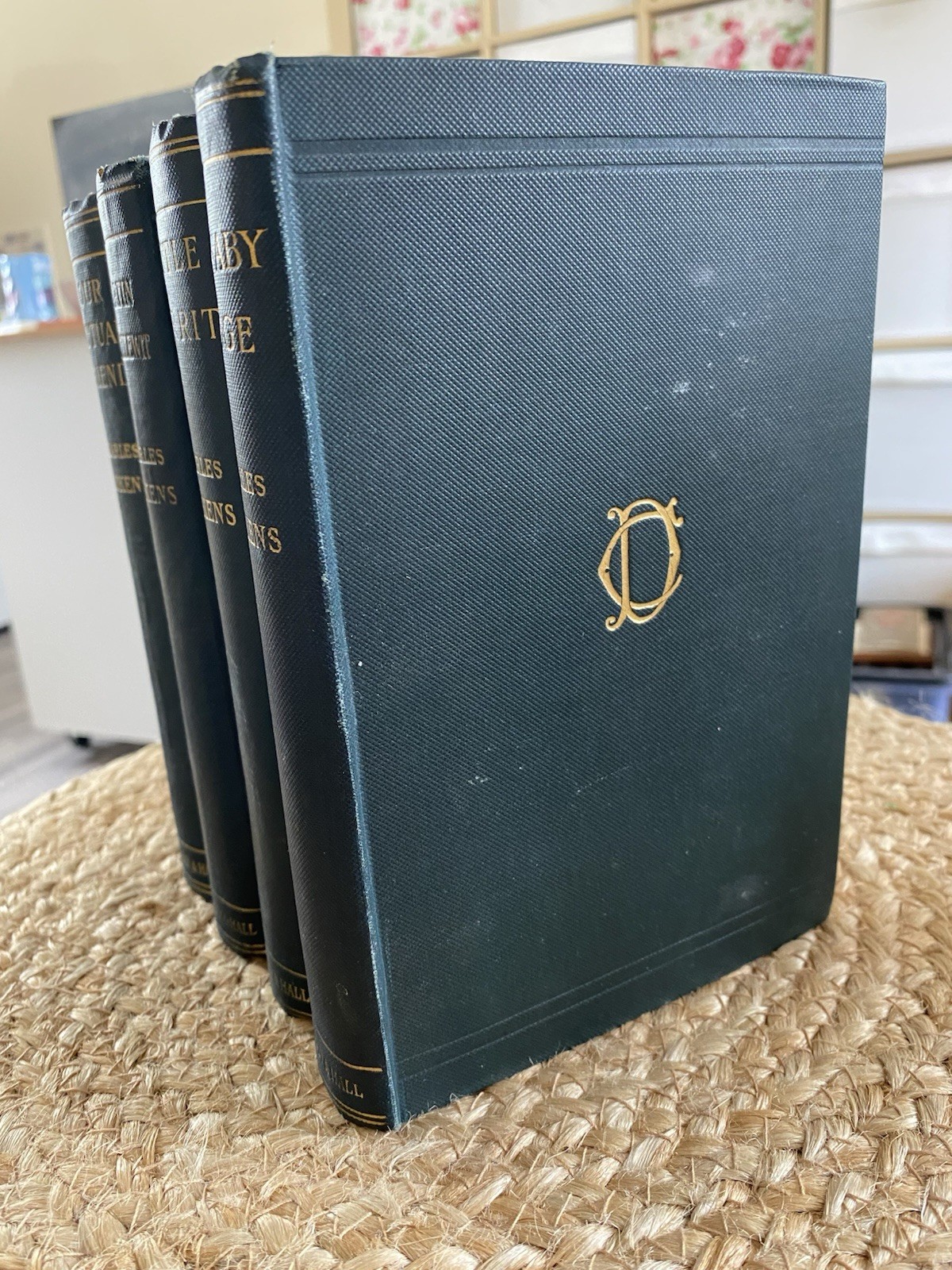 Set of 5 Vintage Antique 1907 Charles Dickens Books