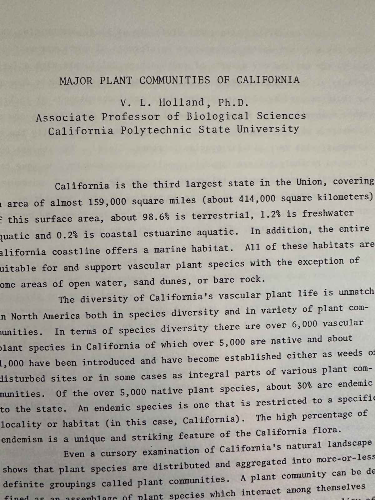 Native Plants A Viable Option 1977 California Society 3 Symposium Cal Poly CNPS