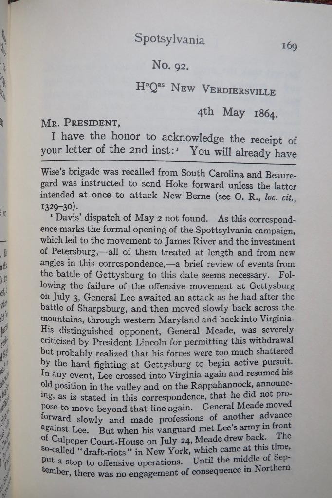 SIGNED – GENERAL ROBERT E. LEE’S CONFIDENTIAL DISPATCHES TO JEFFERSON – 1ST EDIT