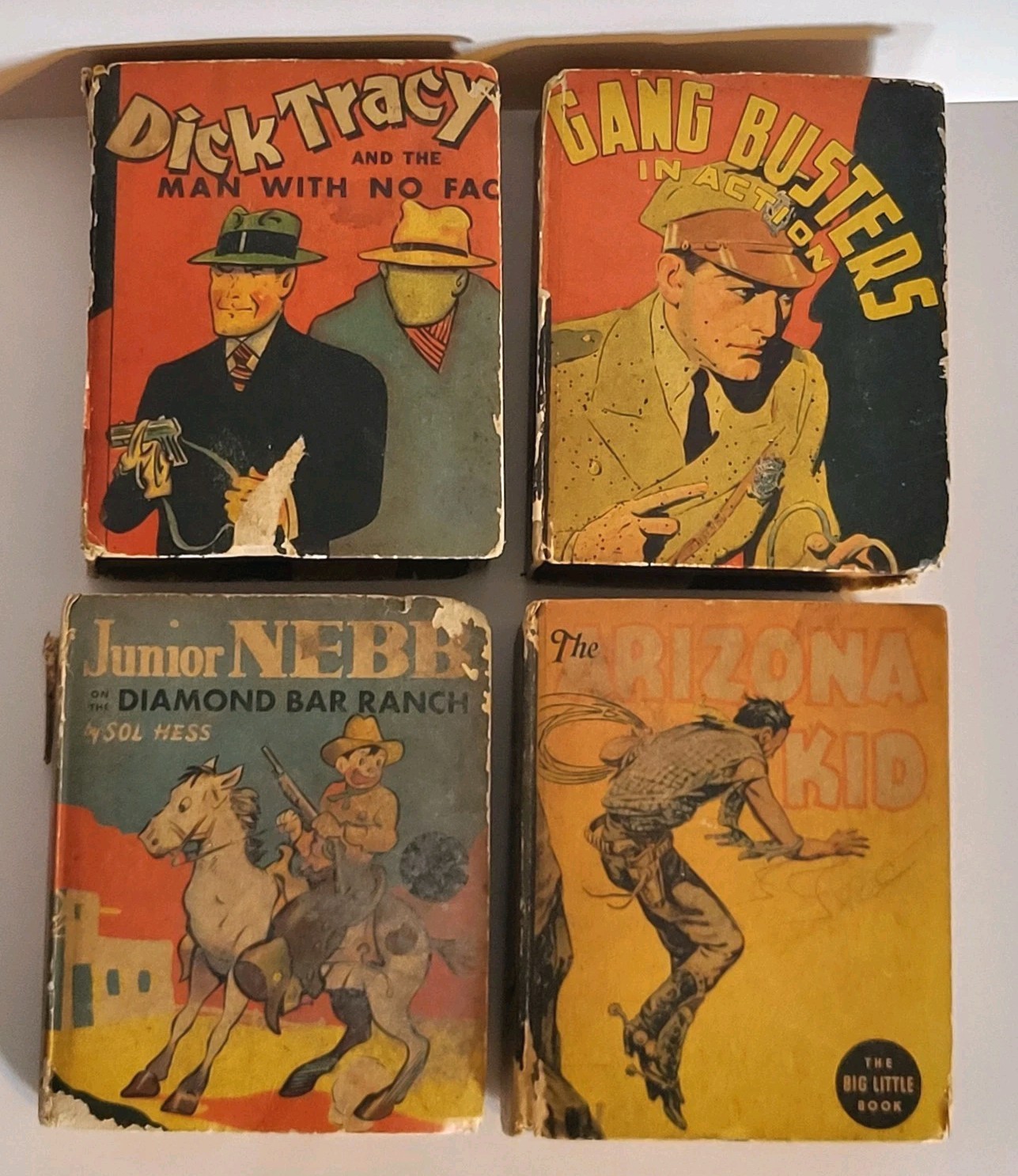 (4) Vintage 1930s Big Little Books Hardcovers: Titles 1192 – 1422 – 1451 – 1491