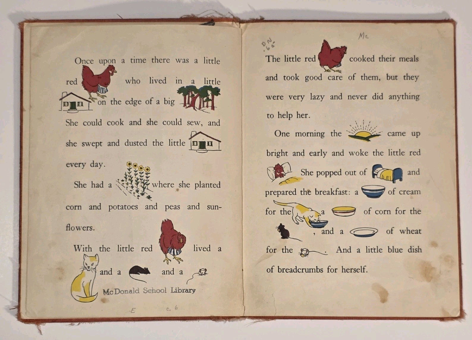 The Little Red Hen Vintage Rare Hardcover Book by Helen Dean Fish VGC 1945