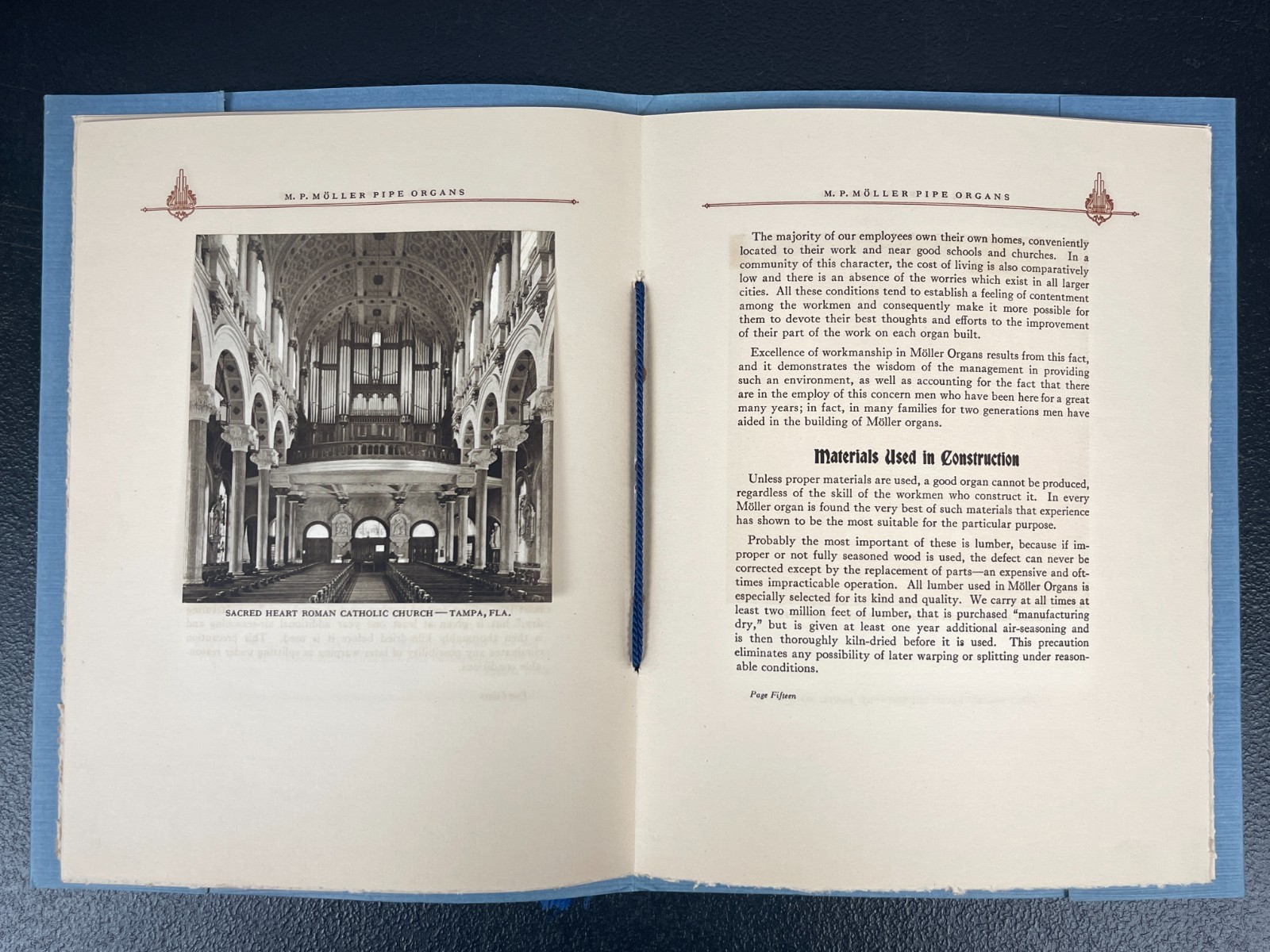 M.P. Moller Pipe Organs History & Advertising Antique Catalog 1920s Music