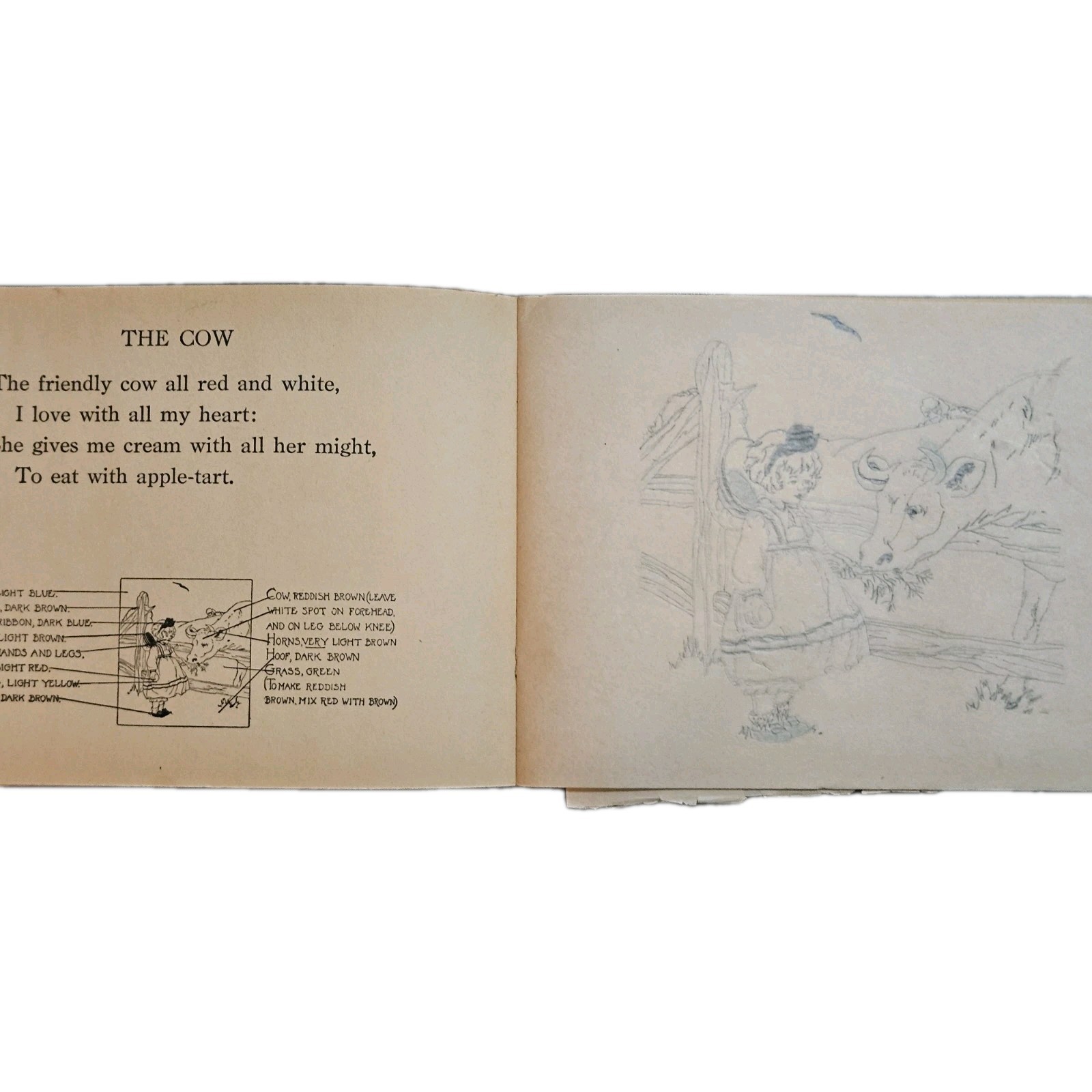Vintage 1920 Trace & Color Book M.A. Donahue Co New York Children’s Activity Art