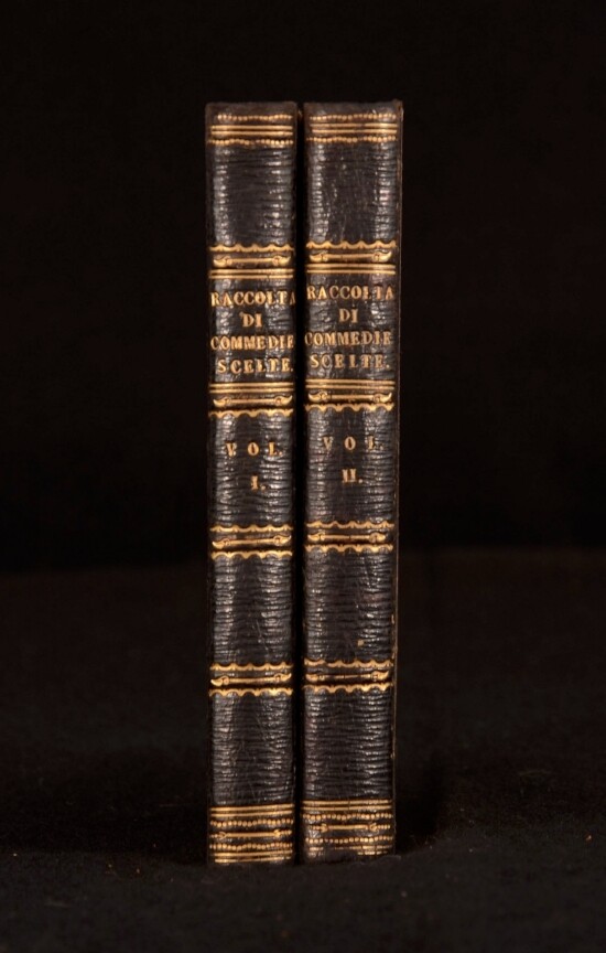 1825 2 Vols. Carlo Goldoni Raccolta Di Commedie Scelte Half Morocco Gilt