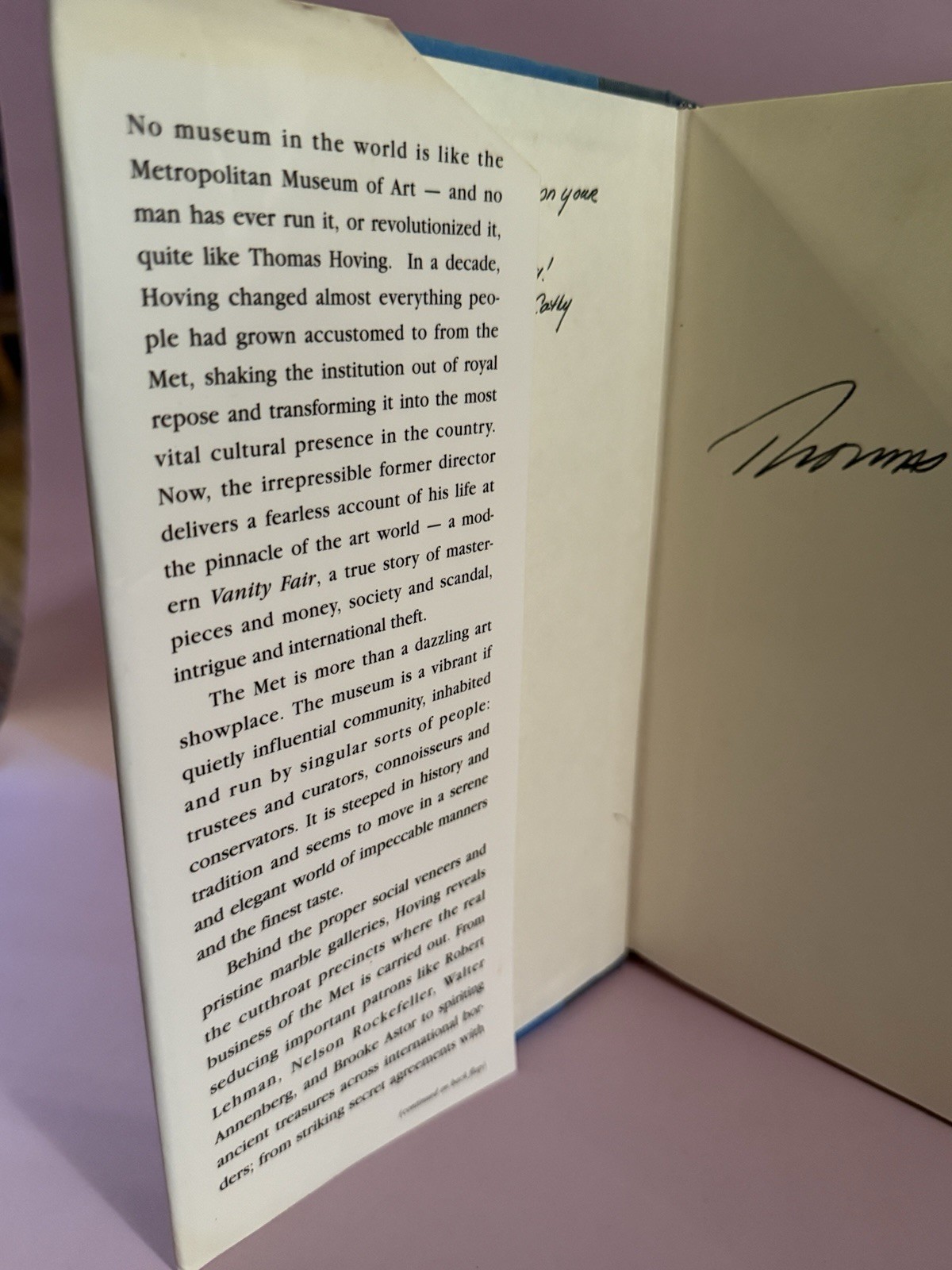Thomas Hoving / Making the Mummies Dance Inside the Metropolitan Museum ~ Signed
