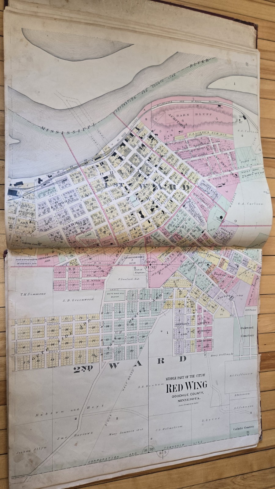 1894 Goodhue County Minnesota Plat Book Atlas HUGE Maps Red Wing Cannon Falls MN