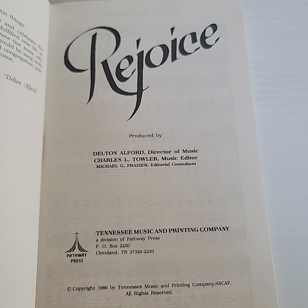 Rejoice Gospel Song Collection 1986 Tennessee Music Printing Hymnal Church Music