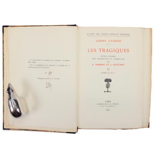French Fine Binding AGRIPPA D’AUBIGNE TRAGEDY Hand Numbered Leather Vol 3-4 1932