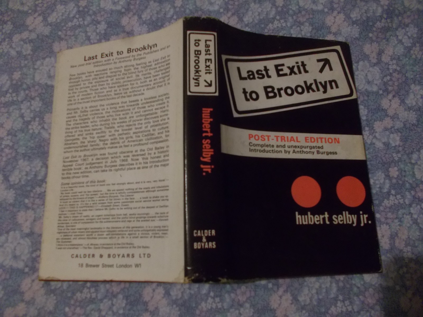 Hubert Selby jr. LAST EXIT TO BROOKLYN 1968 2nd post trial ANTHONY BURGESS rare