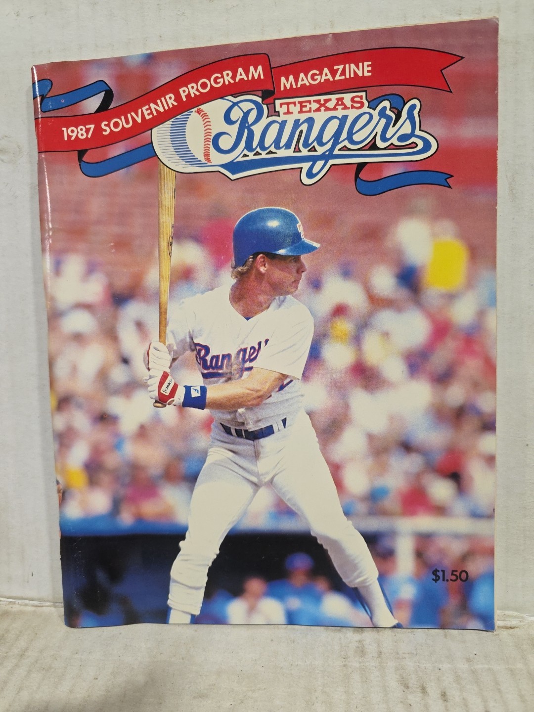 1987 Texas Rangers Vs Detroit Tigers Baseball Program,Mohorcic,Trivia,Gloves
