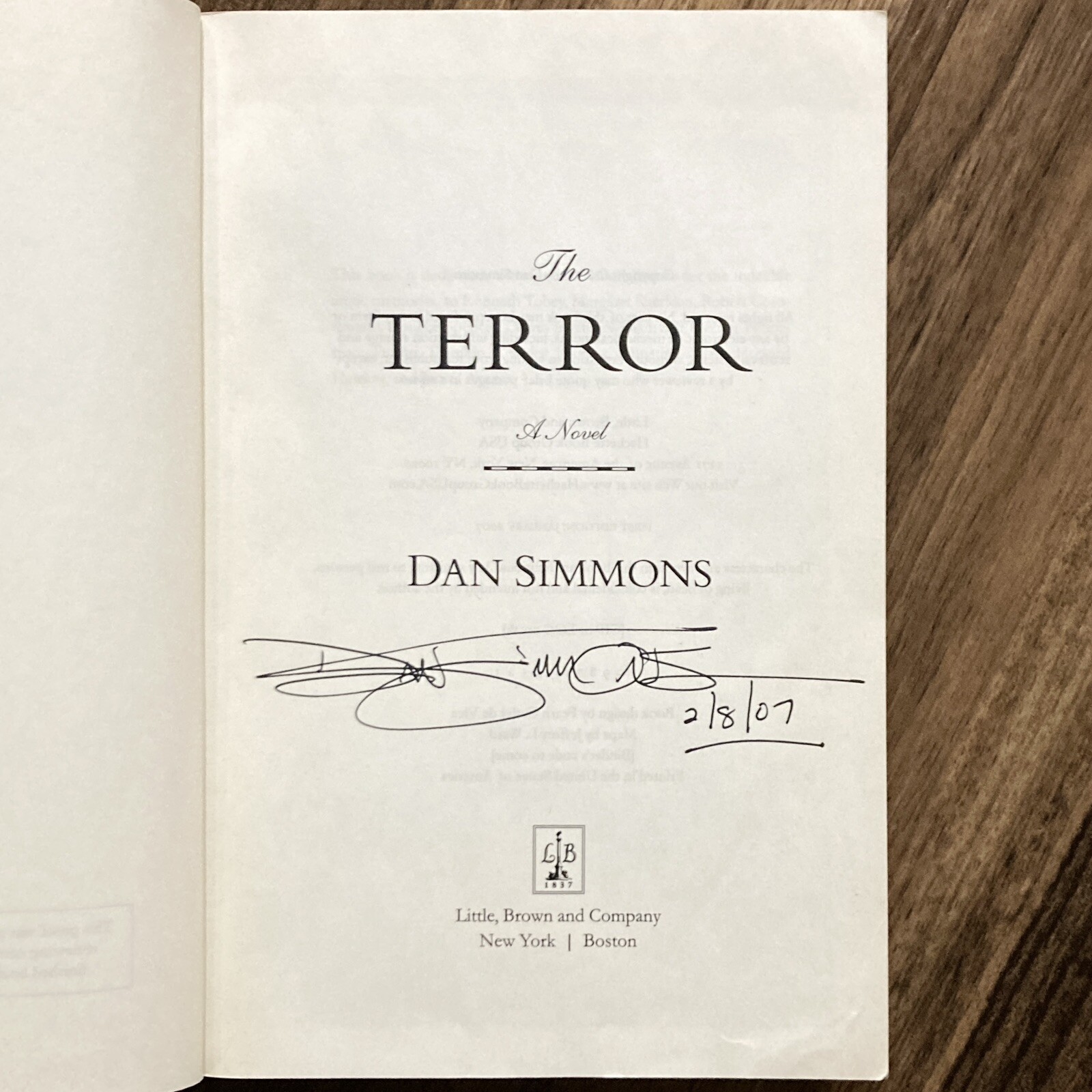 *Signed ARC / Uncorrected Proof* The Terror – Dan Simmons (Little Brown, 2007)
