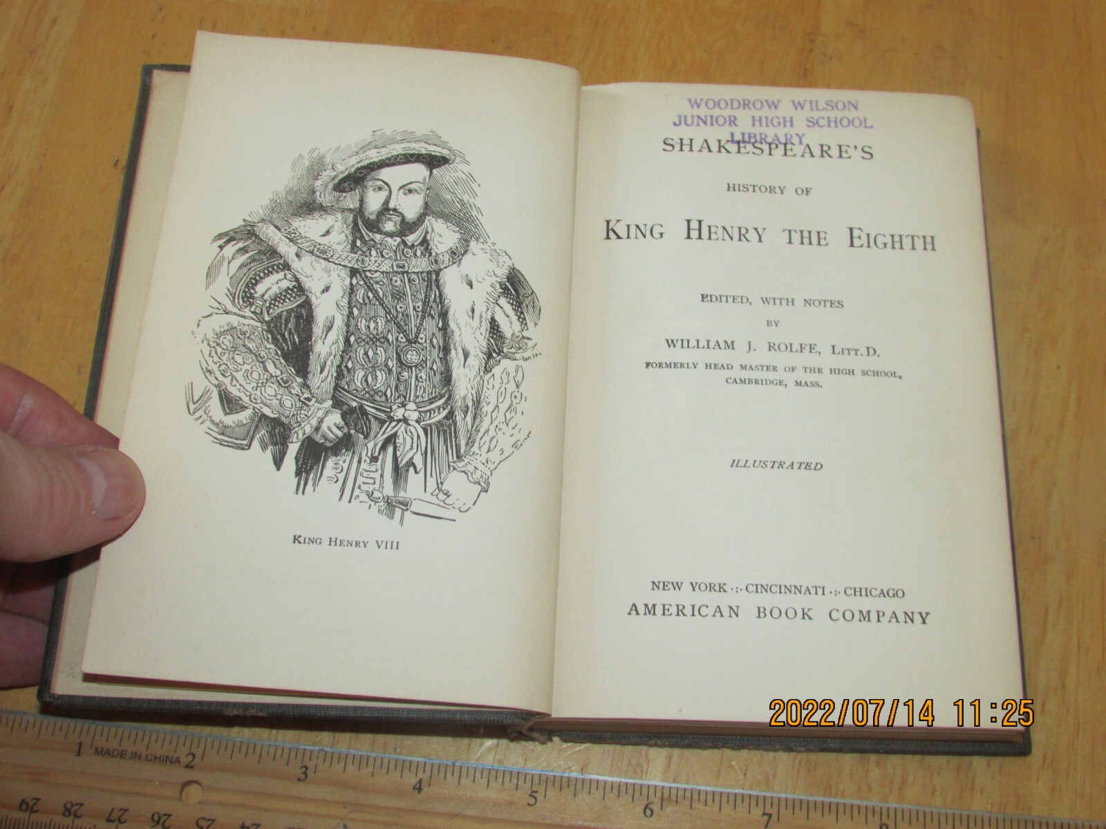 Shakespeare’s King Henry the Eighth edited by W. J. Rolfe 1904 HC ex-library