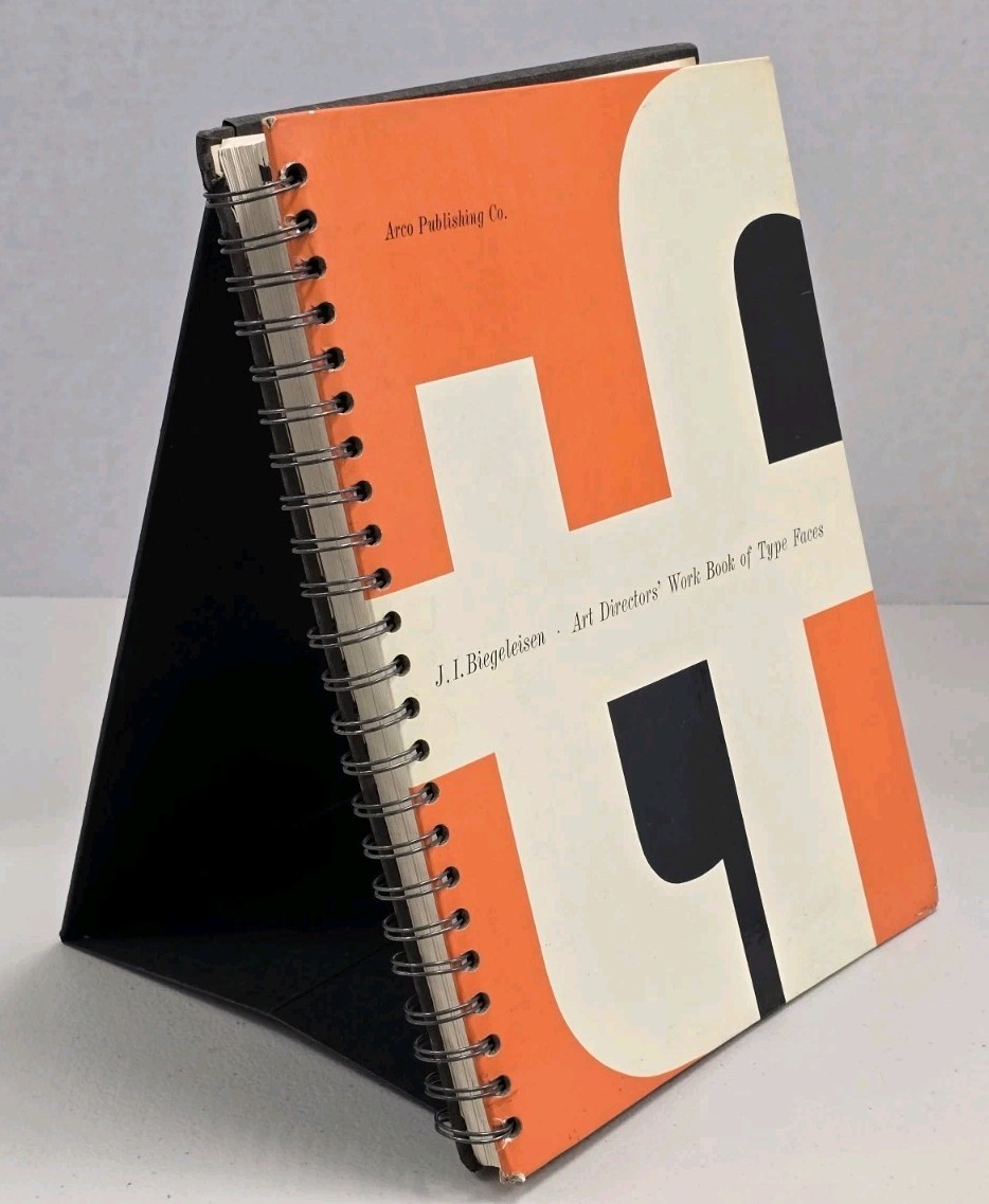 Art Directors‘ Book of Type Faces 1967 By J I Biegeleisen – Spiral-Bound w Mount