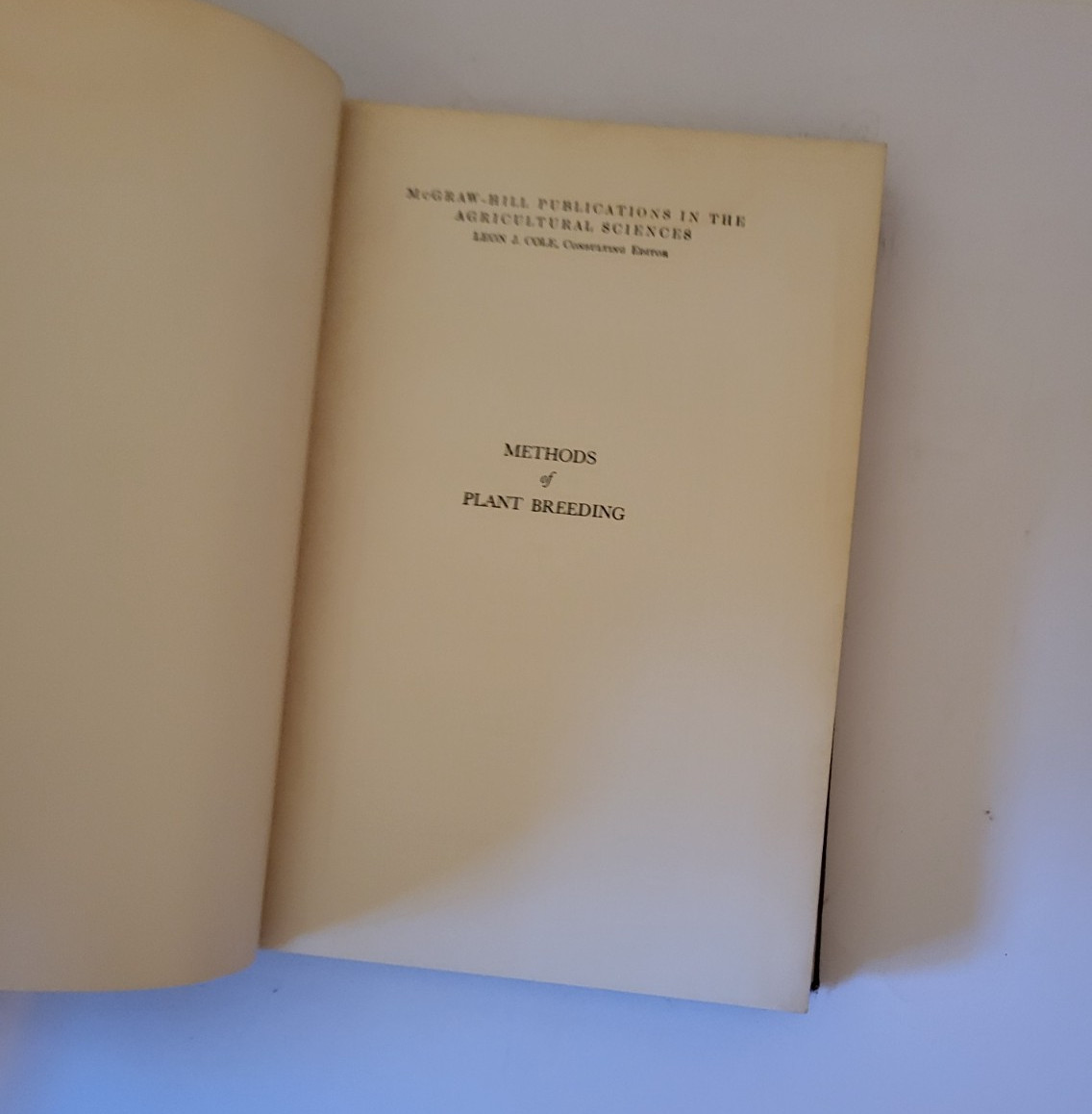 Methods of Plant Breeding by Hayes and Immer- First Edition (1942)