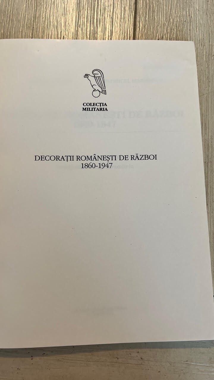 DECORATII ROMANESTI DE RAZBOI 1860-1947 – Military – 1993 – Romania – Medals –