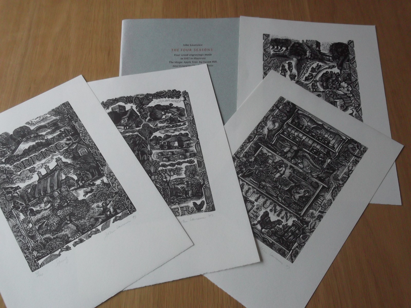 FOUR SEASONS. JOHN LAWRENCE WOOD ENGRAVINGS. MAGIC APPLE TREE. FLEECE PRESS 1997