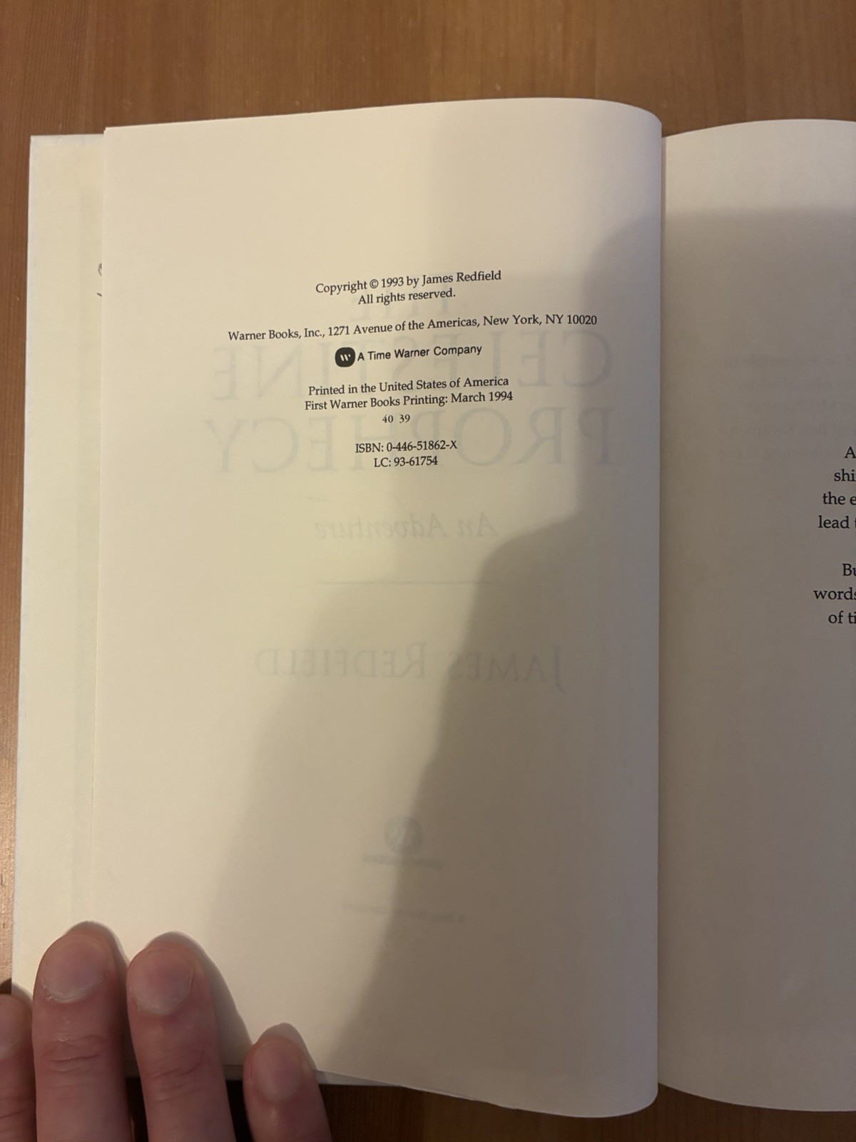 The Celestine Prophecy – James Redfield 1993 Signed 1st Edition Reprint