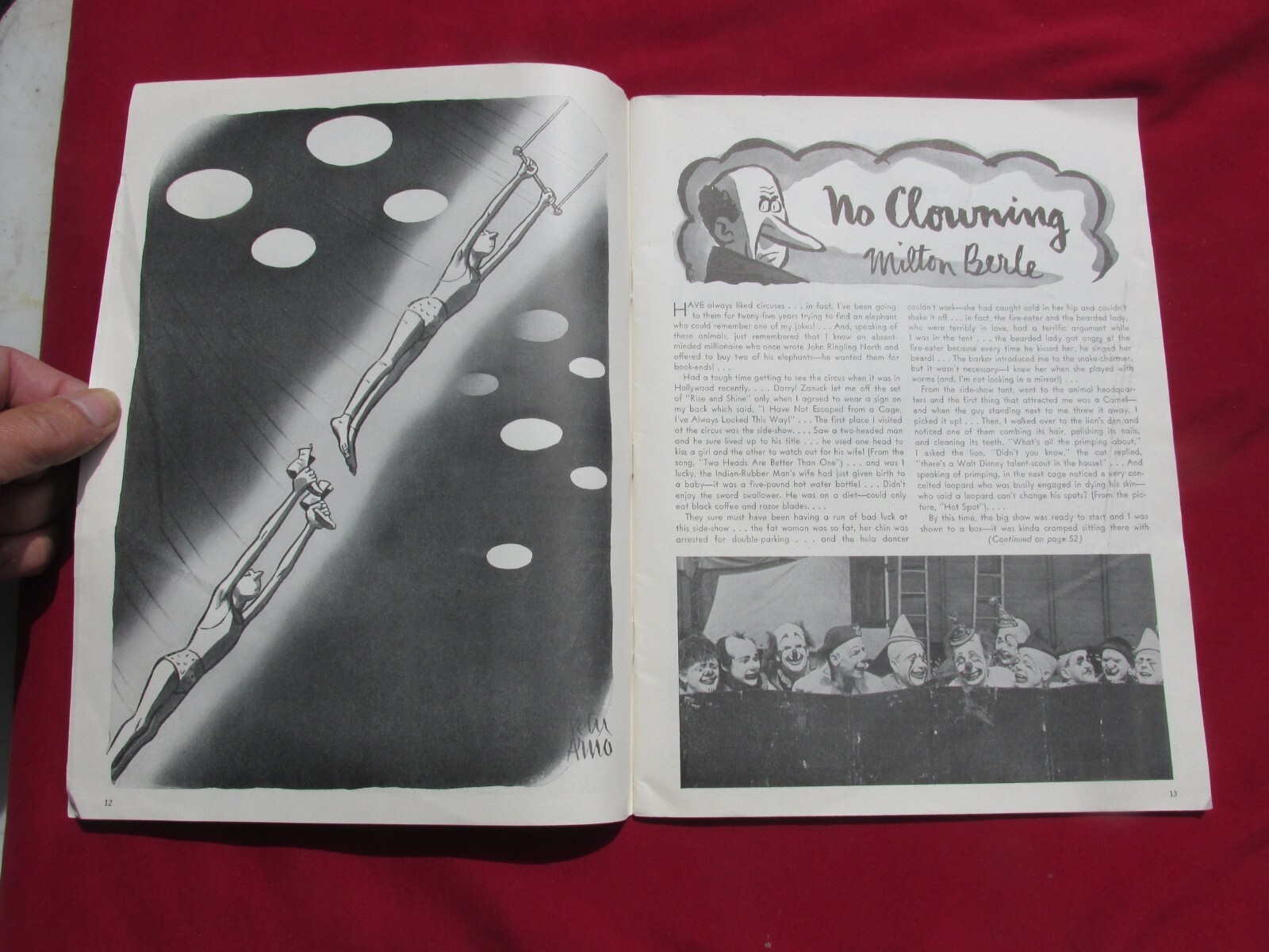 Ringling Bros. Barnum & Bailey Circus Magazine 1942 Peter Arno Art Original