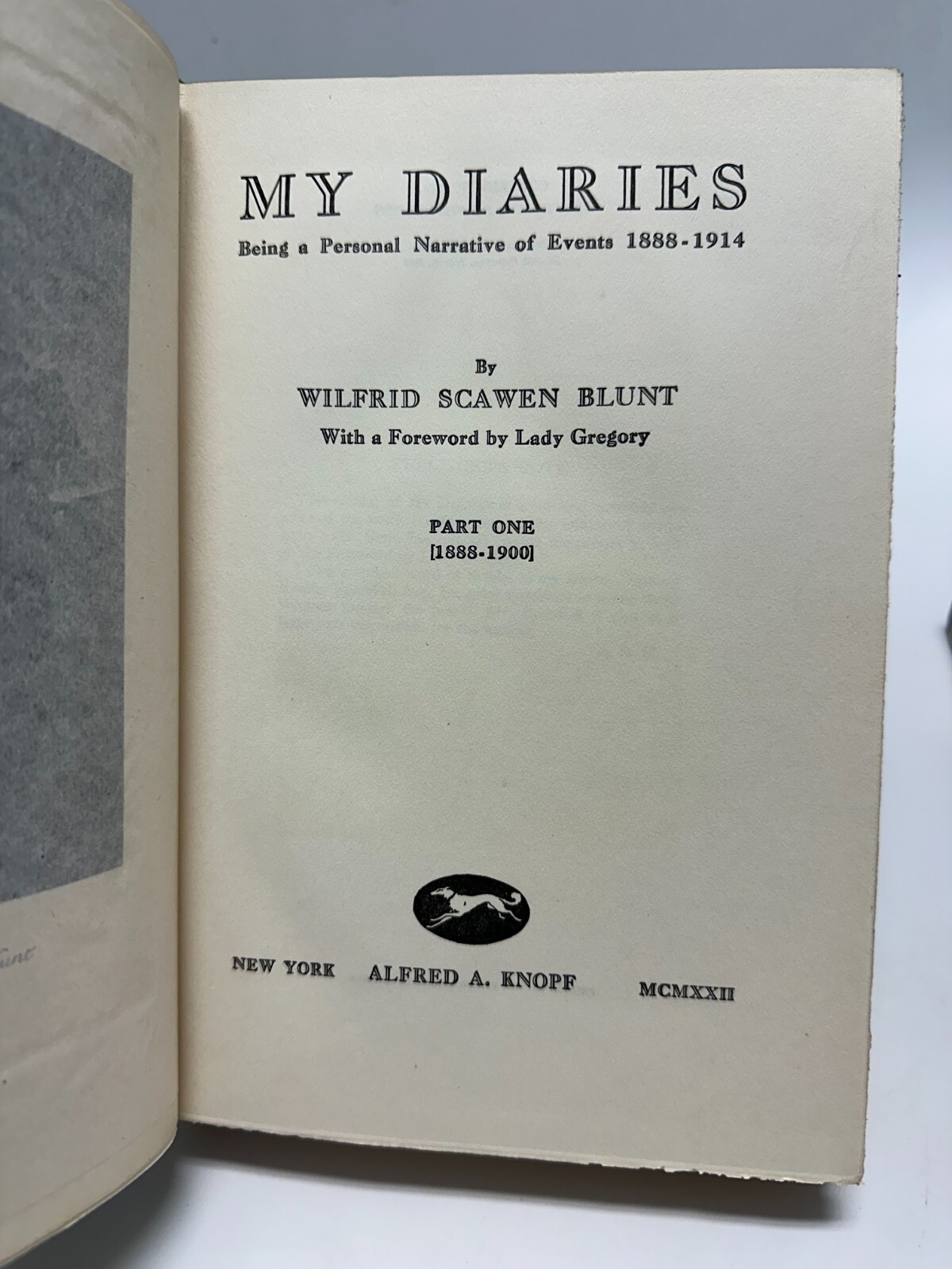 MY DIARIES 2 Vols Complete WILFRID SCAWEN BLUNT 1922 Knopf