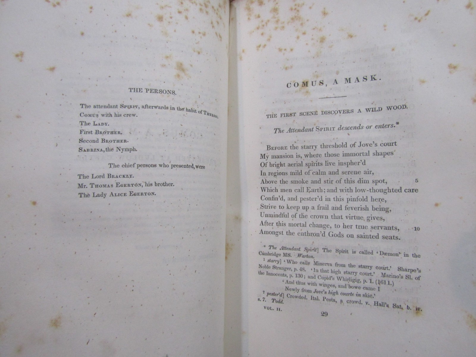 1838 POETICAL WORKS OF JOHN MILTON VOL II ONLY Greensborough Bookplate