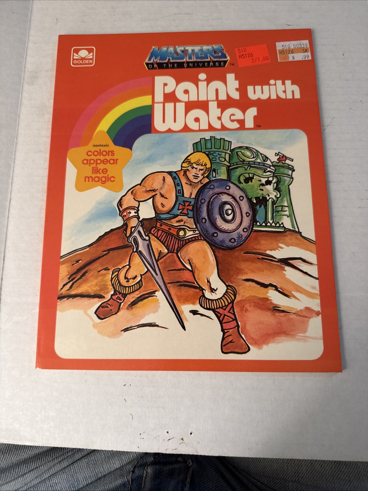 Vintage 1983 Masters Of The Universe He-Man Golden Paint With Water Book Mattel