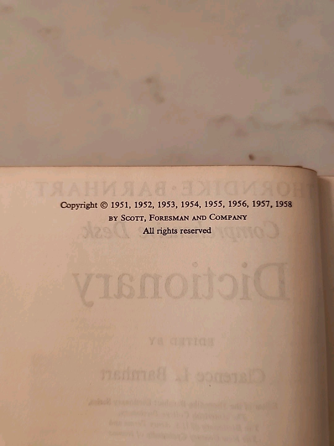 Comprehensive Desk Dictionary A-K & L-Z By Thorndike & Barnhart – 1958