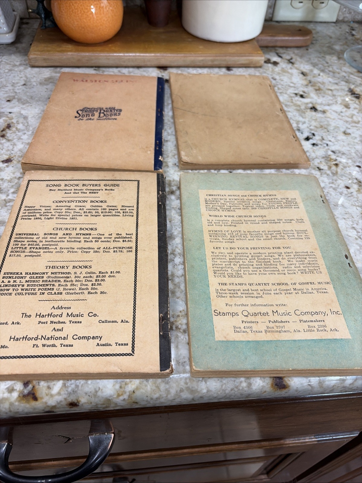 Vintage Shape Note Hymnals Lot Of 4 1951-1962 Stamps Texas Southern Gospel Music