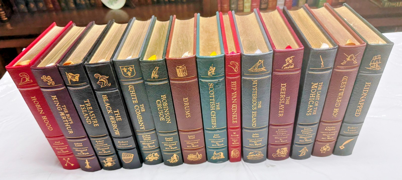 Easton Press ~N C WYETH ILLUSTRATED ADVENTURE CLASSICS~ 14 Volumes