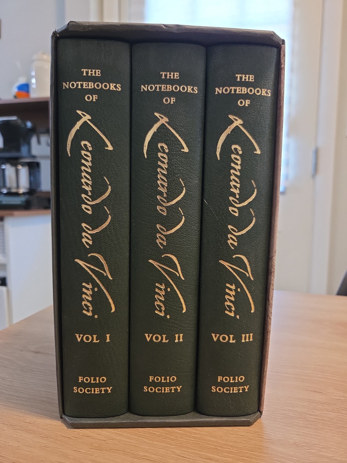 The Notebooks of Leonardo DaVinci~Folio Society~2009~2nd Print~3 Vol. Slipcover
