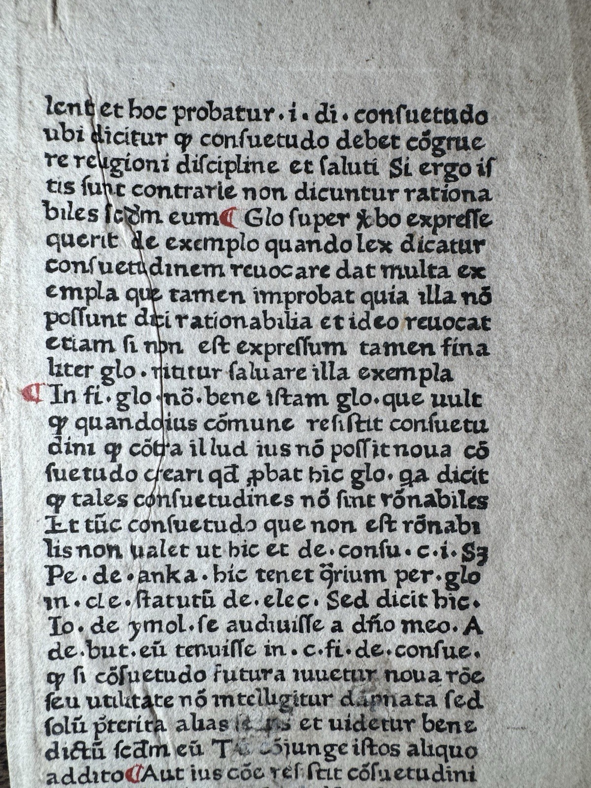 VERY EARLY Incunable Canon Law Fragment on Handmade Paper Likely Europe c. 1470