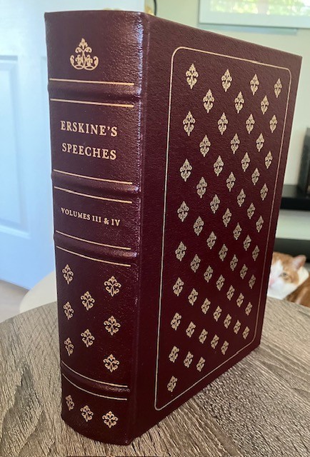 Vtg Speeches of Lord Erskine Volumes III & IV Special Edition 1984