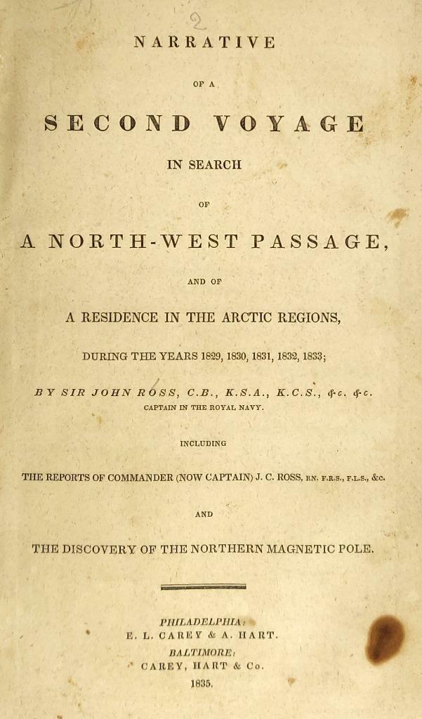 John Ross 1st US Ed Narrative Of A 2nd Voyage In Search Of North-West Passage
