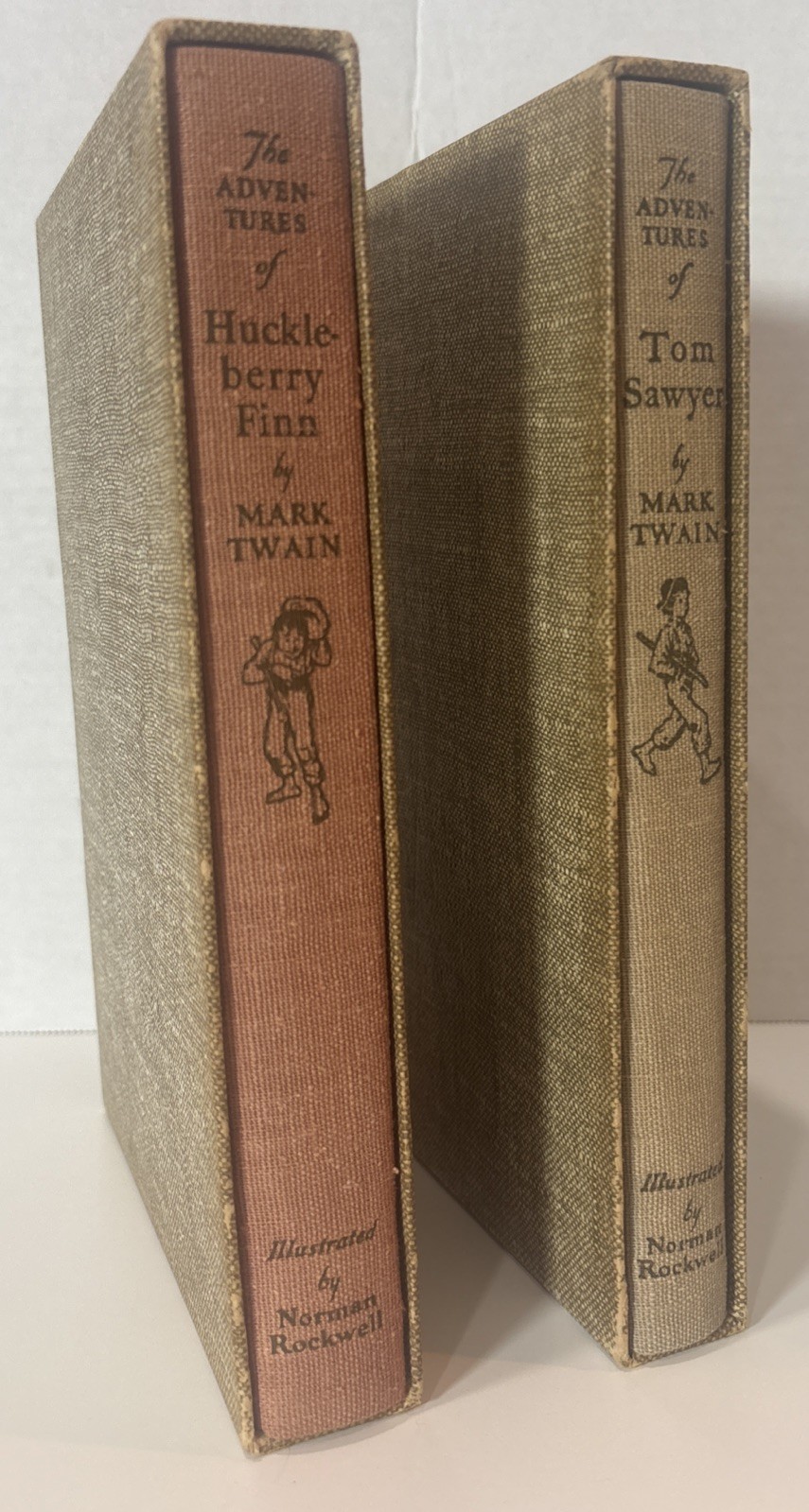 Tom Sawyer & Huckleberry Finn by Mark Twain Norman Rockwell 1936 1940 Boxed