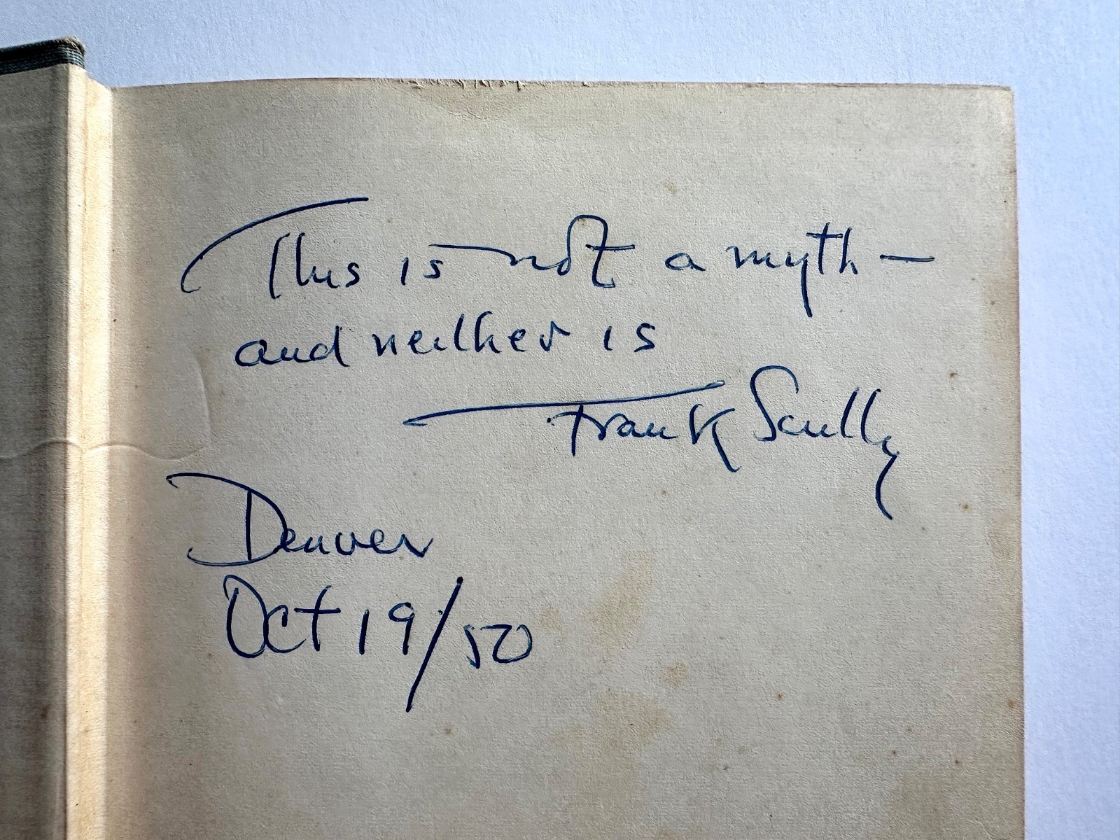 Behind The Flying Saucers – Scarce SIGNED by FRANK SCULLY – 1950 – Aliens – UFO