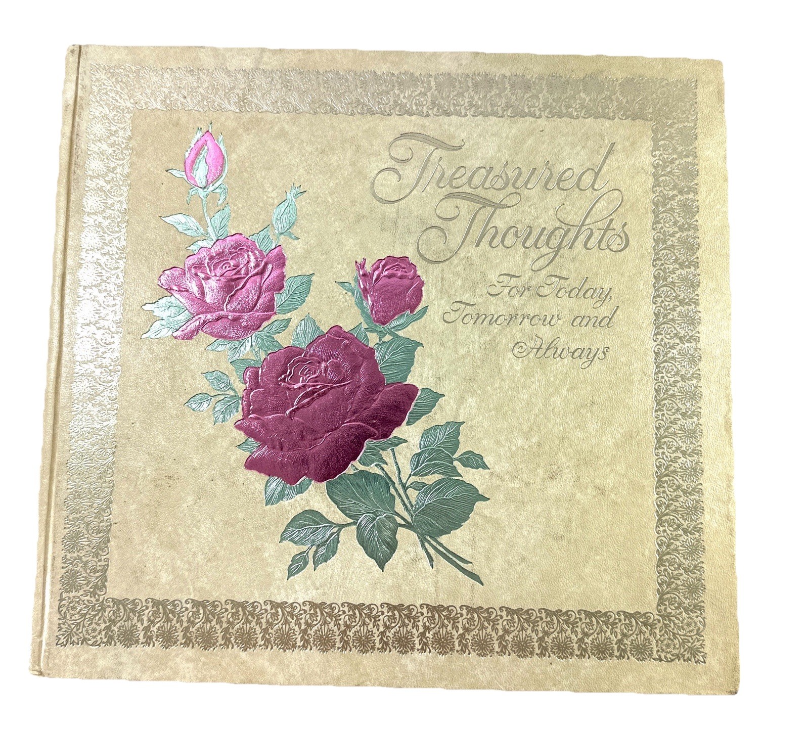 1974 Hallmark “Treasured Thoughts” Gift Book Roses Hardcover Poetry Quotes