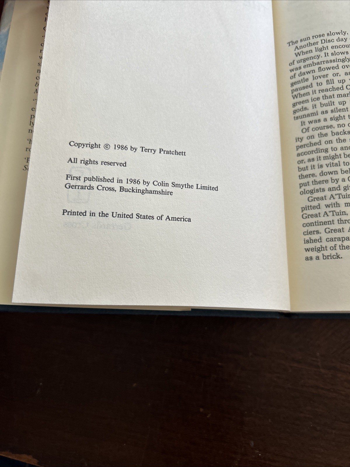 The Light Fantastic by Terry Pratchett (1986) Hardcover Book Club Edition