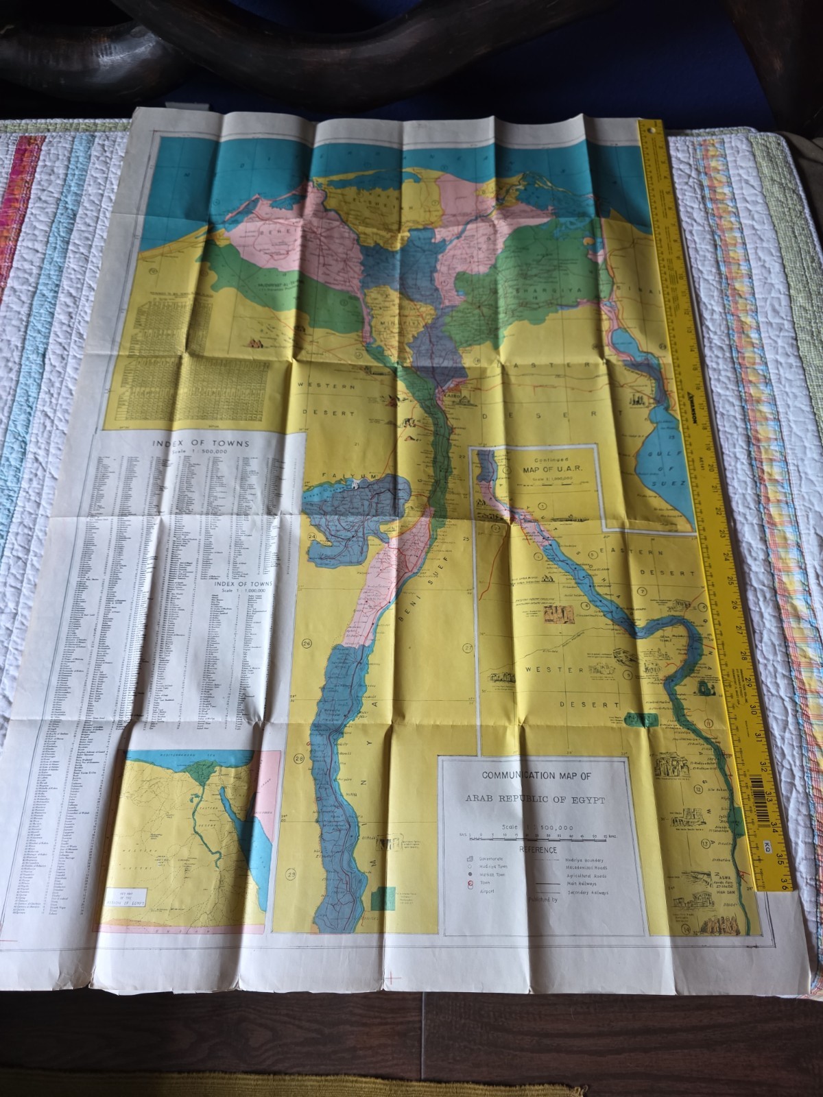 Various Maps of 1978 Cairo, Alexandria, Luxor and The Nile Egypt